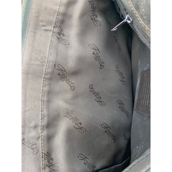 Womens VTG Fossil Brown Pebbled Leather Shoulder Bag Roomy Size Charm Detail GUC - Picture 16 of 16